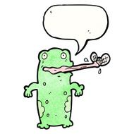 cartoon frog catching fly N13