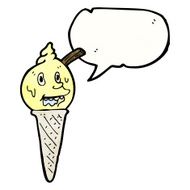 cartoon melting ice cream cone N2
