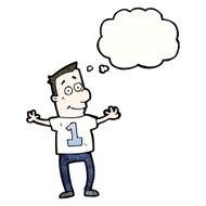 cartoon man in number one shirt N2