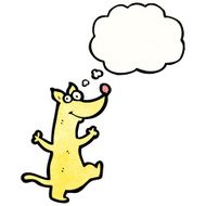 cartoon dog with thought bubble N43