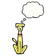 cartoon dog with thought bubble N44