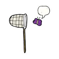 cartoon butterfly and net N6