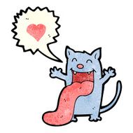 funny cartoon cat in love N2