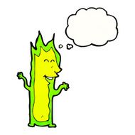 cartoon green fire spirit N6
