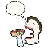 cartoon man eating hot dog N3