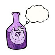 cartoon snake in bottle N10