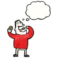 cartoon greedy man eating doughnuts N4