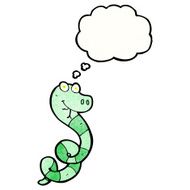 cartoon snake with thought bubble N102