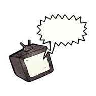 cartoon tv screen with speech bubble N3