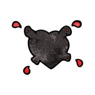 cartoon black heart N14