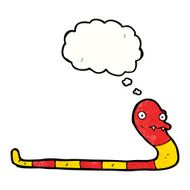 cartoon snake with thought bubble N105