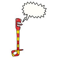 cartoon snake with speech bubble N102