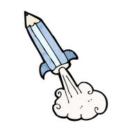 cartoon pencil rocket N5
