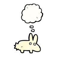 cartoon rabbit with thought bubble N114