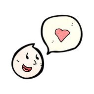 cartoon face with love heart N2