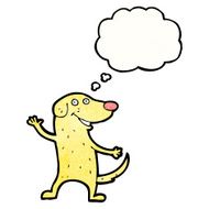 happy cartoon dog with thought bubble N2