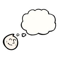 cartoon happy face symbol with thought bubble N2