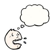 cartoon stressed face symbol with thought bubble N2