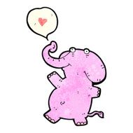 cartoon elephant with love heart N6
