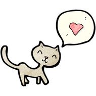 cartoon cat with love heart N4