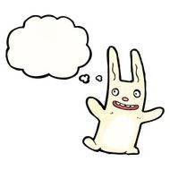 cartoon rabbit with thought bubble N115