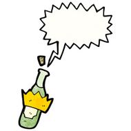 cartoon bottle popping cork N2