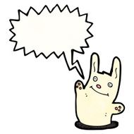 cartoon rabbit with speech bubble N128