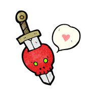 sword in skull cartoon N3