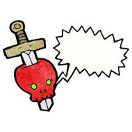 cartoon skull with speech bubble N51