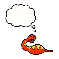 cartoon snake with thought bubble N109