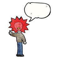 cartoon man with red light bulb head N7