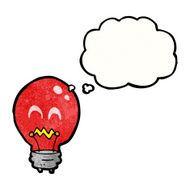 red light bulb with thought bubble N2
