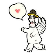 cartoon angel with speech bubble N11