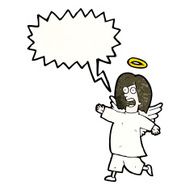cartoon angel with speech bubble N12