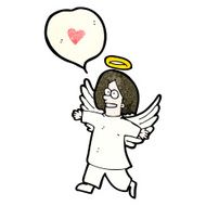 cartoon angel with speech bubble N13