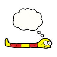 cartoon snake with thought bubble N110
