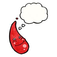 happy blood drop with thought bubble N2
