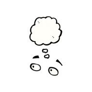 cartoon eyes with thought bu N2