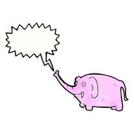 cartoon pink elephant trumpeting N5