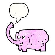 cartoon pink elephant trumpeting N6