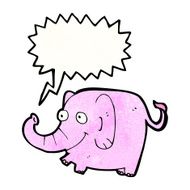 cartoon pink elephant trumpeting N7