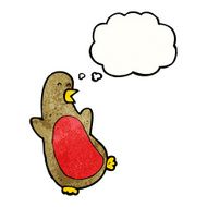 cartoon christmas robin N59