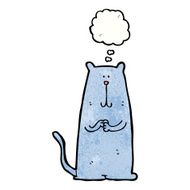 cartoon cat with thought bubble N125