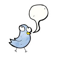 cartoon bird with speech bubble N353