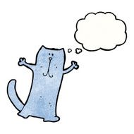 cartoon cat with thought bubble N126