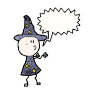 Cartoon Wizard Casting Spell N11