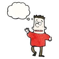 cartoon boy with thought bubble N26
