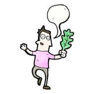 cartoon man with leaf N10