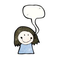child's drawing of a woman with speech bubble N3