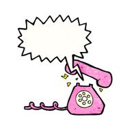 cartoon ringing telephone N28